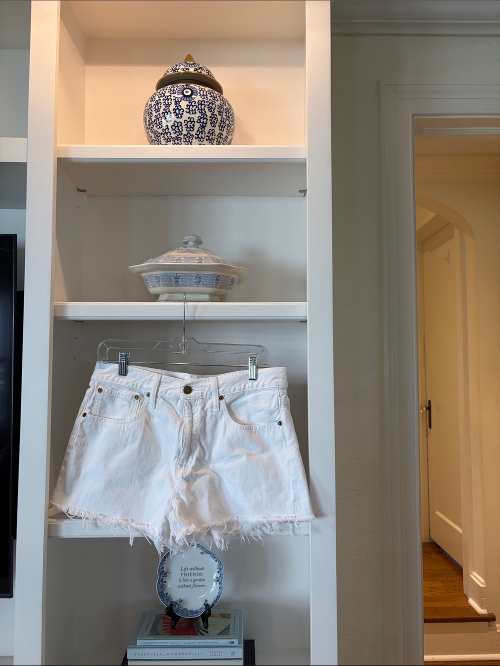 JCrew white jean shorts